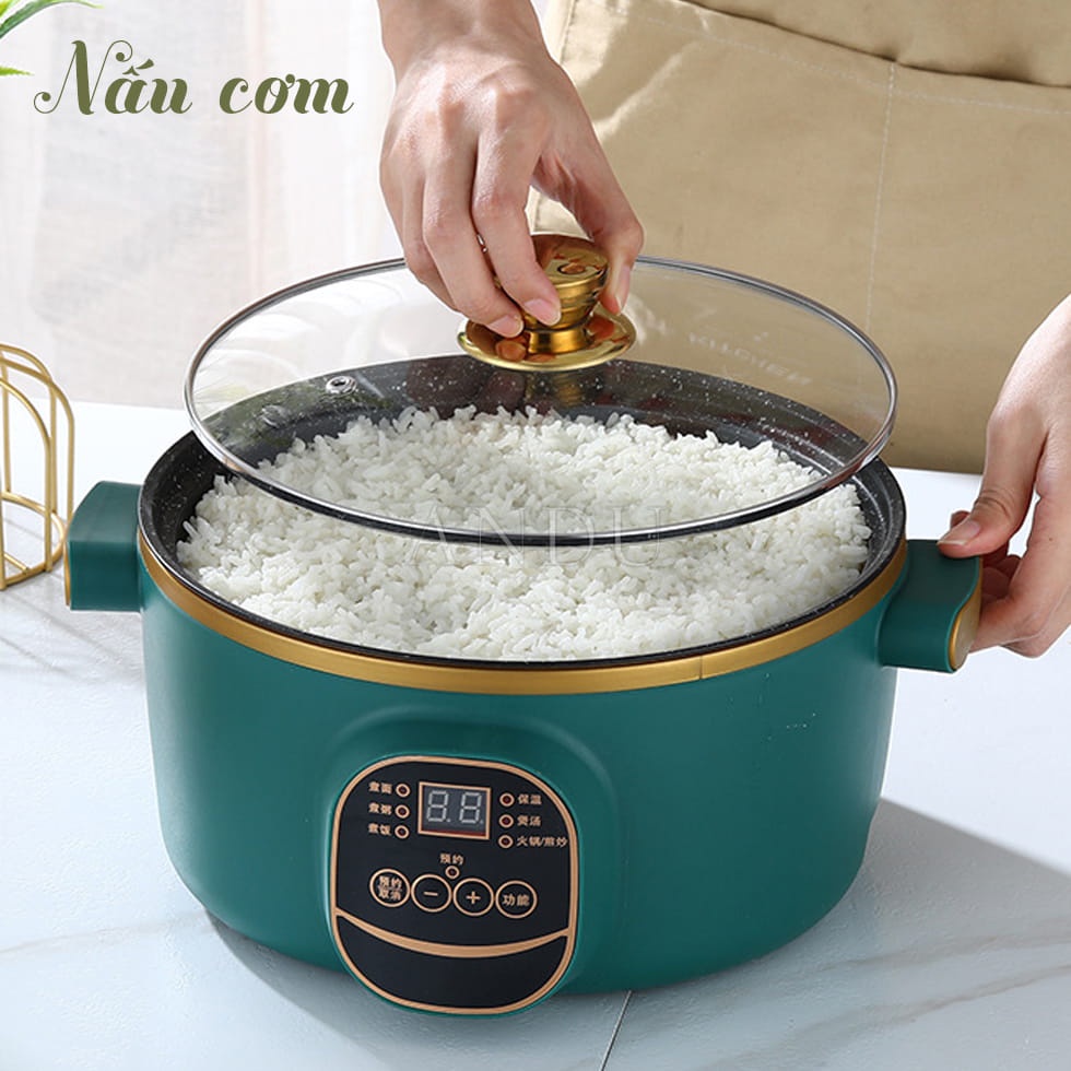 Nồi Lẩu Điện Đa Năng Shanban Cao Cấp, Vỏ Chịu Nhiệt Cao, Độ Bền Cao, Lòng Nồi Tráng Men Chống Dính, Phủ Lớp Vân Đá Cao Cấp Chống Dính Cực Hiệu Quả,Tay Cầm Chống Nóng Bỏng Cao Cấp, Dễ Dàng Vệ Sinh, BH 12 Tháng