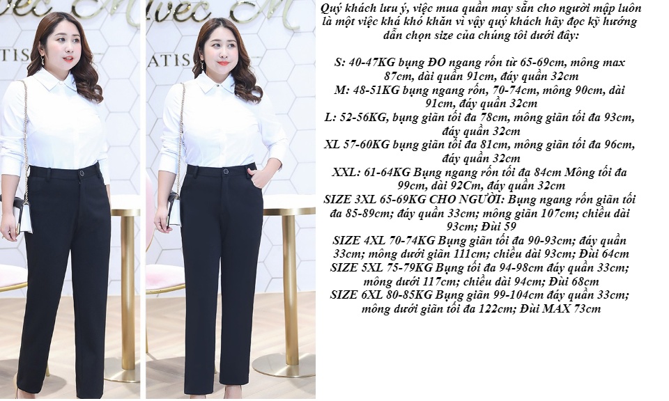 Quần Baggy Nữ Lưng Cao(BIGSIZE đến 90kg) - Kiểu Quần Tây Nữ Hàn Quốc BASI  Dễ Phối Đồ ĐI Học , Đi Làm - Đi Chơi (MÃ 34) - Tìm Voucher