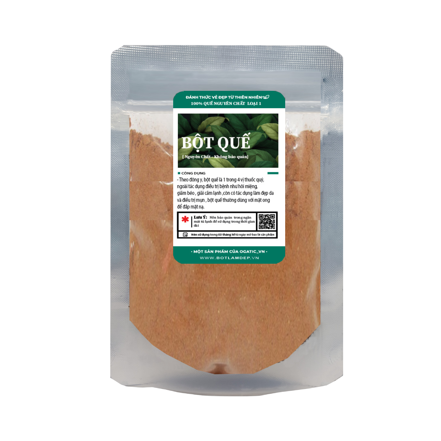 Bột quế nguyên chất - 100% từ vỏ quế nghiền mịn - Cinnamon powder - 50Gr