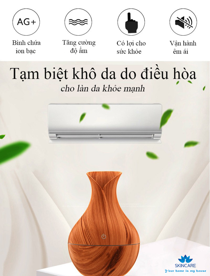 Máy khuếch tán tinh dầu FT-X104 tạo ẩm cho phòng điều hòa, Máy phun sương mini cao cấp phiên bản quốc tế, Máy tạo độ ẩm thay thế cho đèn xông tinh dầu 130ml tiện lợi