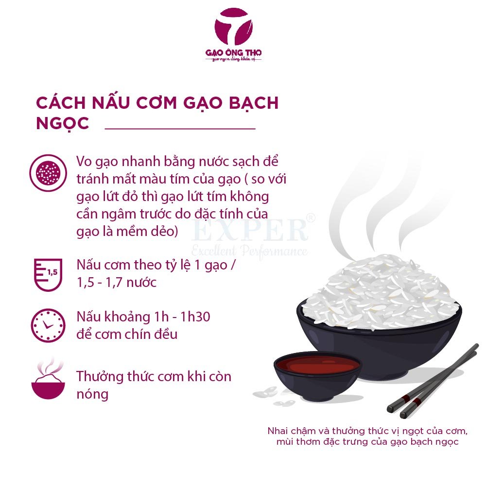 Gạo nếp bắc Ông Thọ - Bạch Ngọc túi 1kg hút chân không. Gạo nếp cao cấp chính hãng ngon thơm dẻo