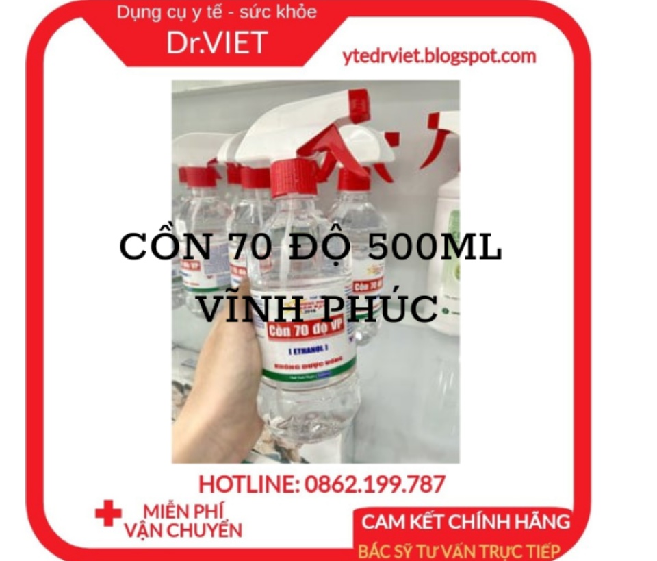 nước ethanol 70 độ 500ml Vĩnh Phúc dùng để xử lý làm sạch môi trường, sát khuẩn bề mặt vật dụng và có thể xử lý vi khuẩn trên con người, trên bề mặt da, sát khùng vết thương, diệt khuẩn, sát khuẩn dụng cụ y tế DrViet 64 nước ethanol 70 độ 500ml Vĩnh Phúc dùng để xử lý làm sạch môi trường, sát khuẩn bề mặt vật dụng và có thể xử lý vi khuẩn trên con người, trên bề mặt da, sát khùng vết thương, diệt khuẩn, sát khuẩn dụng cụ y tế DrViet