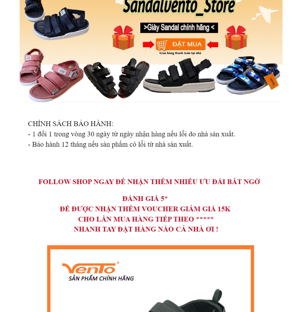 [HCM]Giày Sandal Vento Học sinh Unisex SD-NB01 Màu Xám Tro 2