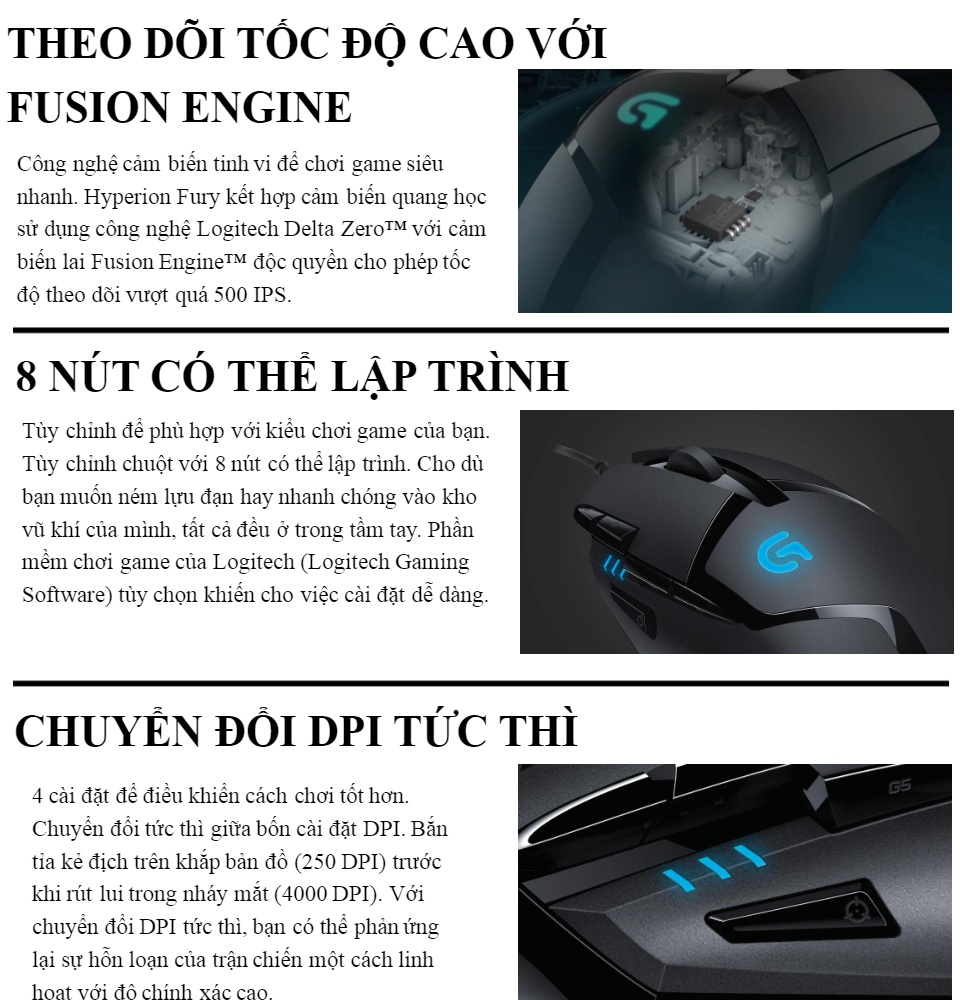 Chuột game Logitech G402 HYPERION FURY FPS