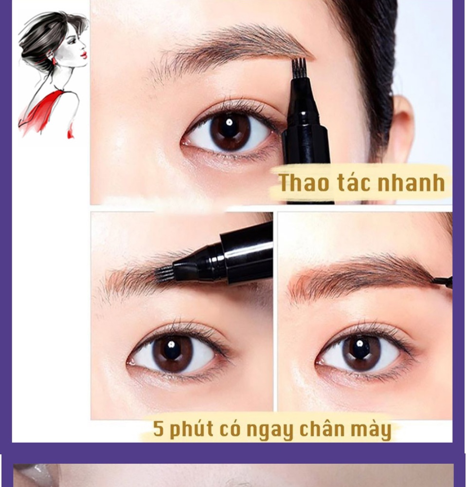 [HOT TREND] Kẻ Chân Mày Chì Kẻ Chân Mày 4D Không Thấm Nước Bền Màu Sắc Nét Như Xăm Bút Chì Kẻ Chân Mày Phẩy Sợi 4 D OPEN SHOP