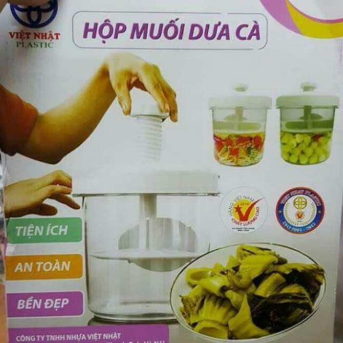Lam dua chua, binh muoi dua ca, bình muối dưa hành, hộp muối dưa nhanh - Bình muối dưa cà thông minh, muối nén tất cả các loại dưa an toàn, tiện lợi, Cách làm dưa ngon, nhanh gọn, Đồ dùng nhà bếp thông minh được phụ nữ yêu thích- MH1668BMDC6