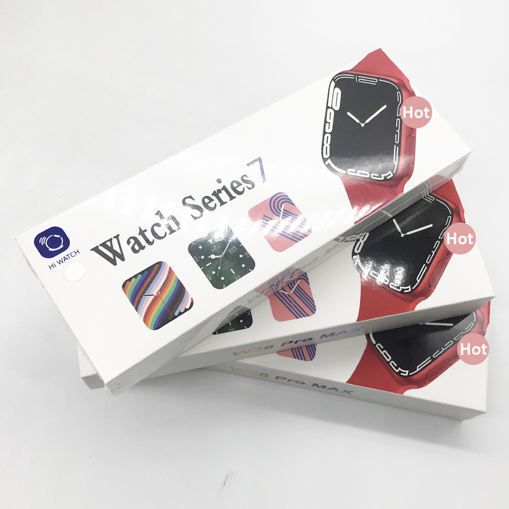 Đồng hồ thông minh W26+Pro Series7 điều khiển được bằng nút tròn hỗ trợ cài đặt hình nền  10 game full màn 44mm dùng cho cả thiết bị ios và androi