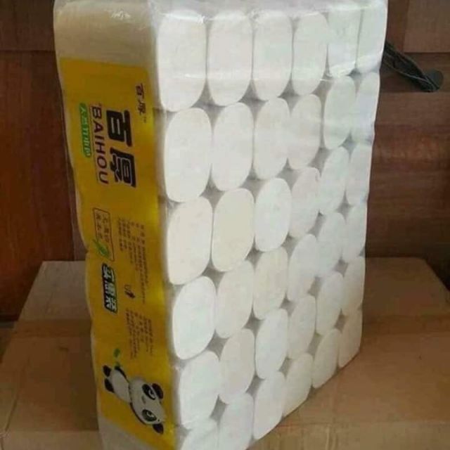 1 bịch 50 cuộn giấy vệ sinh Gấu Trúc màu trắng 2,2kg