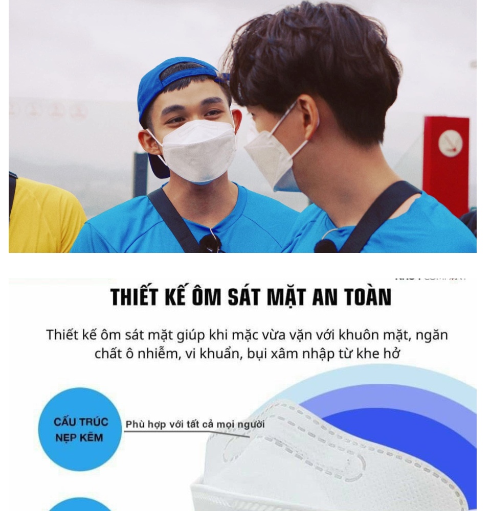 HOÀN TIỀN 15% - THÙNG 300 CÁI KHẨU TRANG KF94 4D- HOÀNG DŨNG - UNIMASK TUỲ MÀU