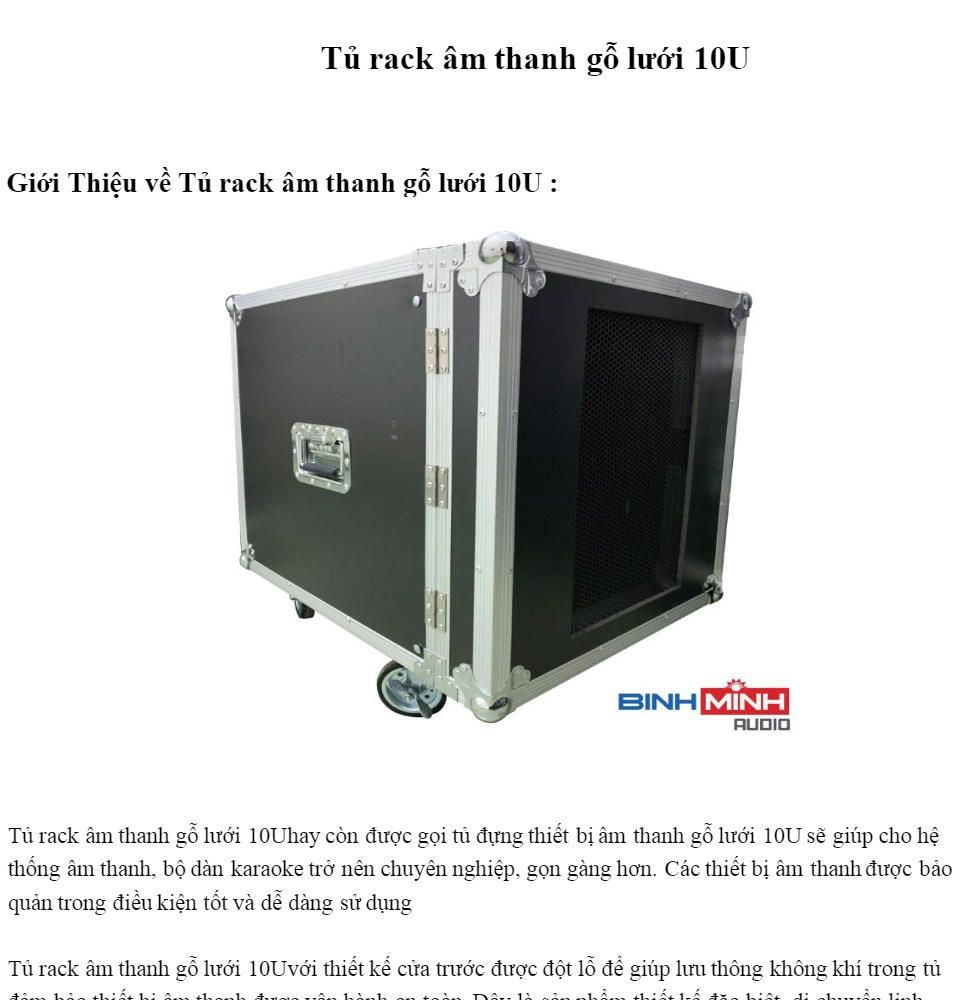 Tủ rack âm thanh gỗ lưới 10U  Lazadavn