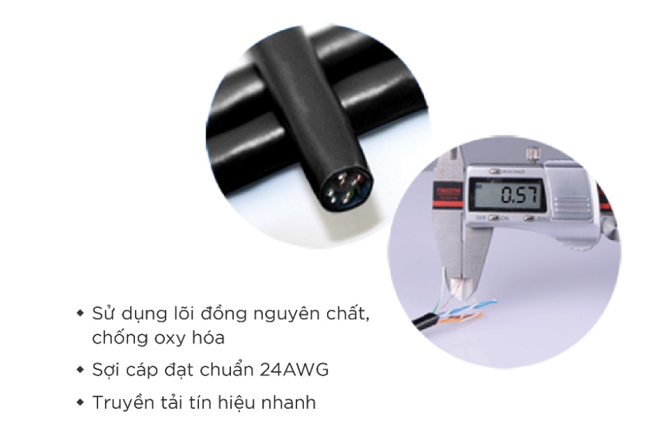 Thùng cáp mạng UGREEN bấm sẵn CAT6 24AWG dài 40m 11285 - Lõi đồng nguyên chất, hiệu suất đến 500 MHz Thùng cáp mạng UGREEN bấm sẵn CAT6 24AWG dài 40m 11285 - Lõi đồng nguyên chất, hiệu suất đến 500 MHz