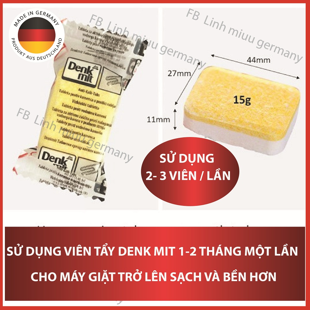 Viên tẩy máy giặt denk mit hàng Đức bay mùi hôi, làm sạch máy giặt, mềm quần áo và vệ sinh lồng giặt sau khi sử dụng lâu ngày tiện hơn loại bột tẩy lồng giặt, viên tẩy lồng giặt denk mit, viên tẩy lồng máy giặt
