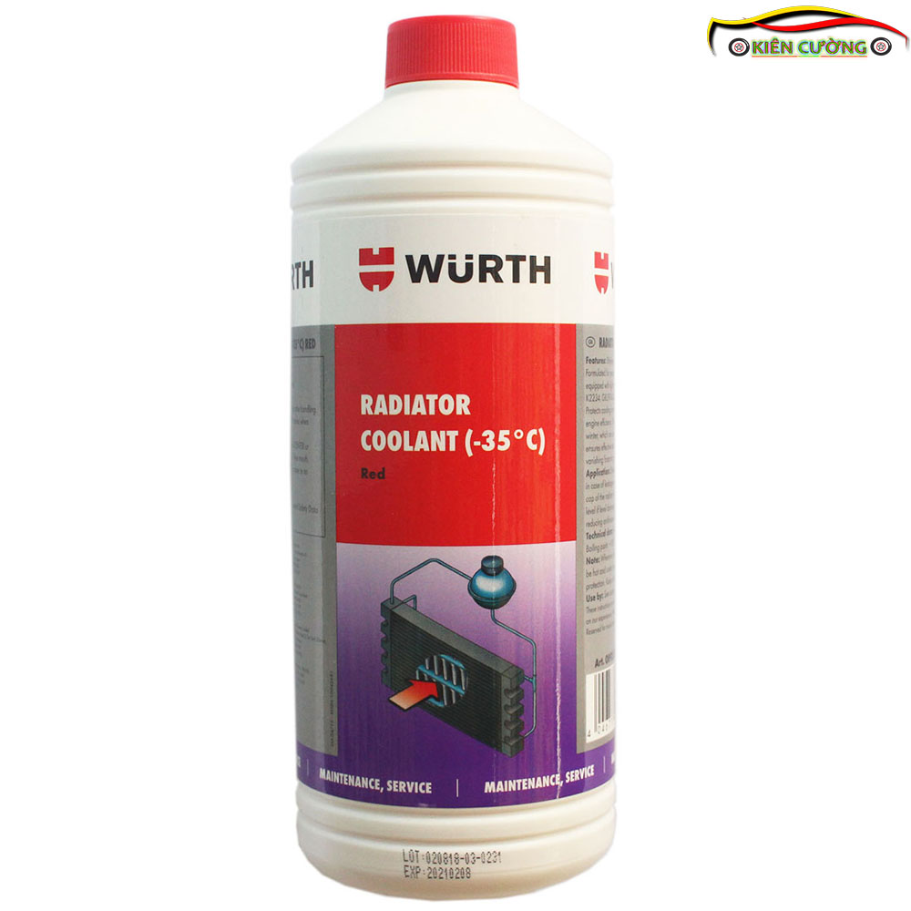 Nước làm mát động cơ chống đông Wurth Radiator Coolant 1L