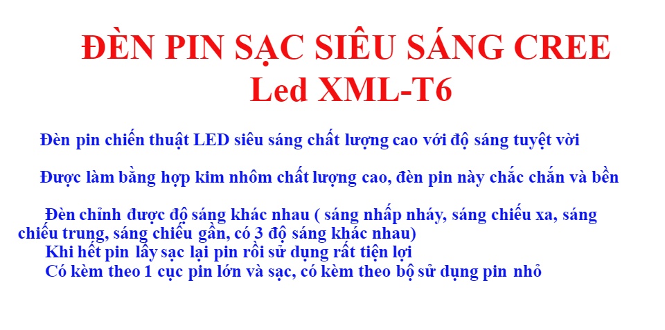 Đèn Pin Siêu Sáng  XML-T6, Đèn Pin Police T6