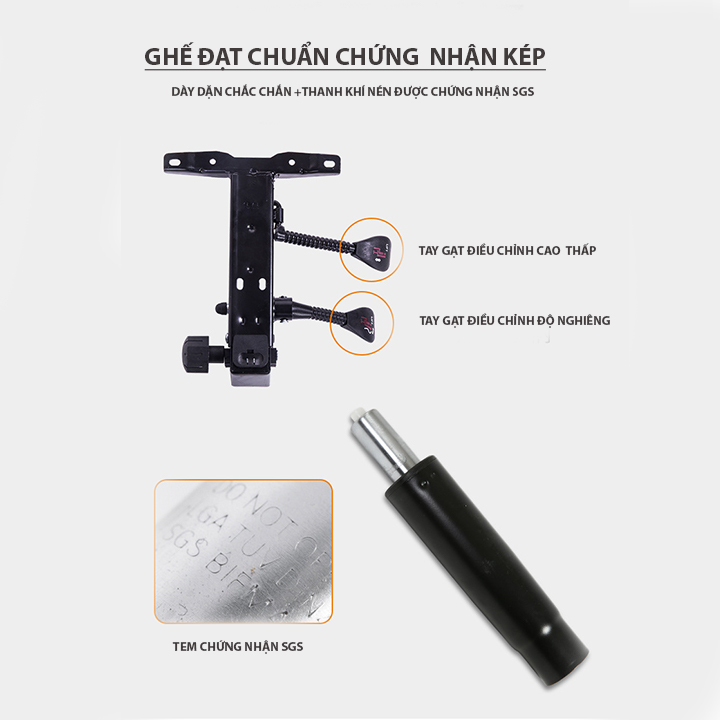 Ghế Văn Phòng Ngả Lưng Kèm Gác Chân - Ghế Làm Việc Chân Xoay Ngả Lưng Cao Cấp