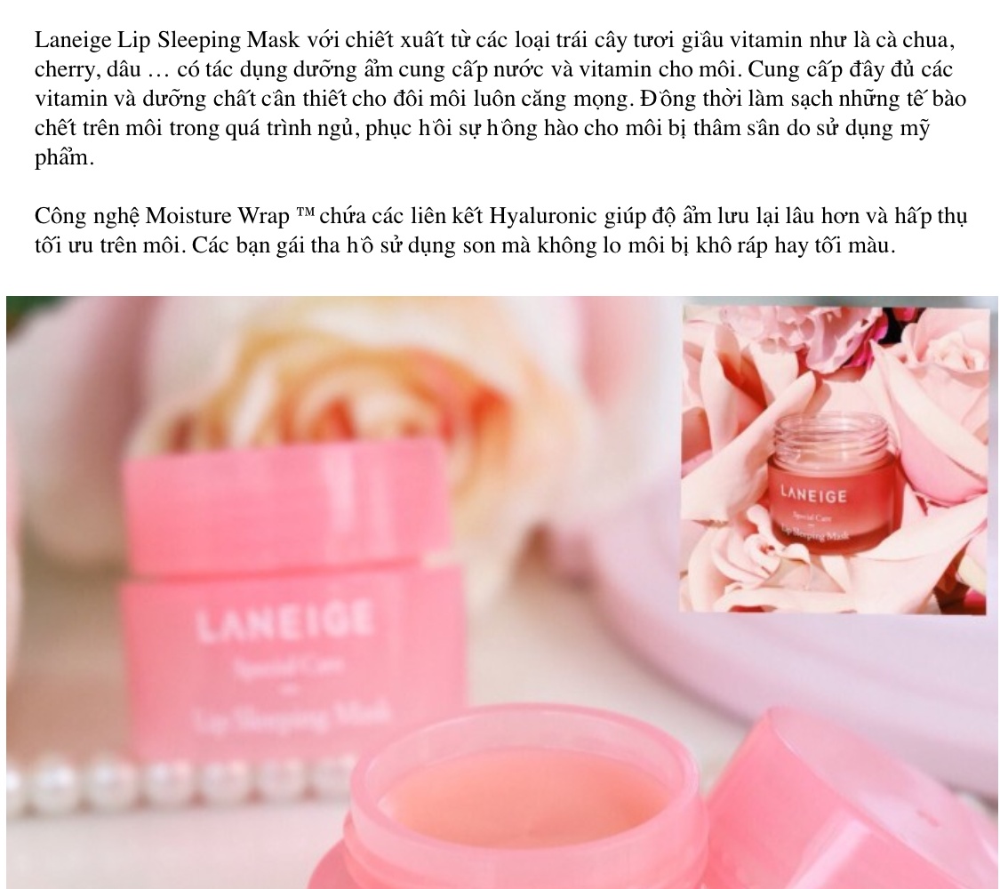 Mặt nạ ngủ dưỡng môi mềm mượt Laneige Lip Sleeping Mask 3g (Mini Size) _ Laneige Chính Hãng