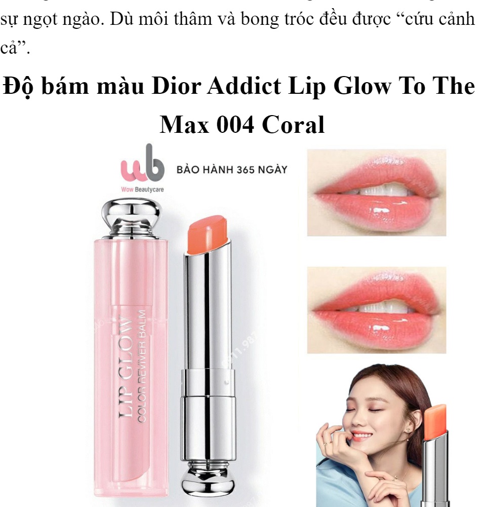 Son Dưỡng Dior Addict Lip Glow Màu 004 Coral  247 Pharmacy