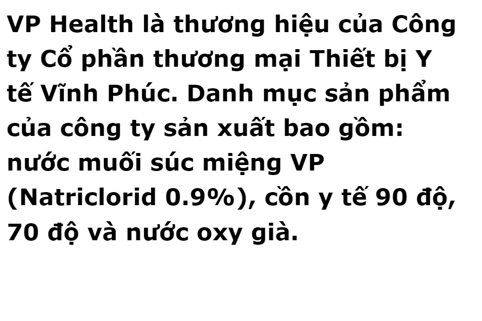 Cồn 90 Độ Vĩnh Phúc, Cồn 90 độ VP rất thích hợp để tiệt trùng các dụng cụ y tế vì cồn nồng độ càng cao khả năng sát trùng vết thương ngoài, sát khuẩn tay, vệ sinh hiệu quả diệt khuẩn càng tốt.