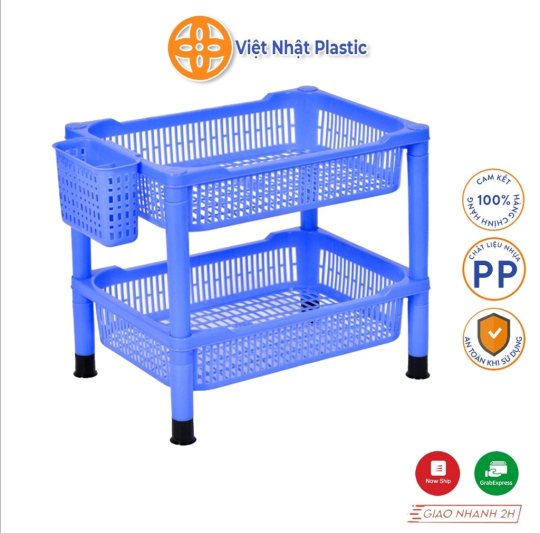 Kệ, giá úp bát 2-3 tầng có ống đũa nhựa Việt Nhật cao cấp. Kệ nhà bếp sắp xếp đồ nhà bếp. Hàng Việt Nam chất lượng cao (QK-463)