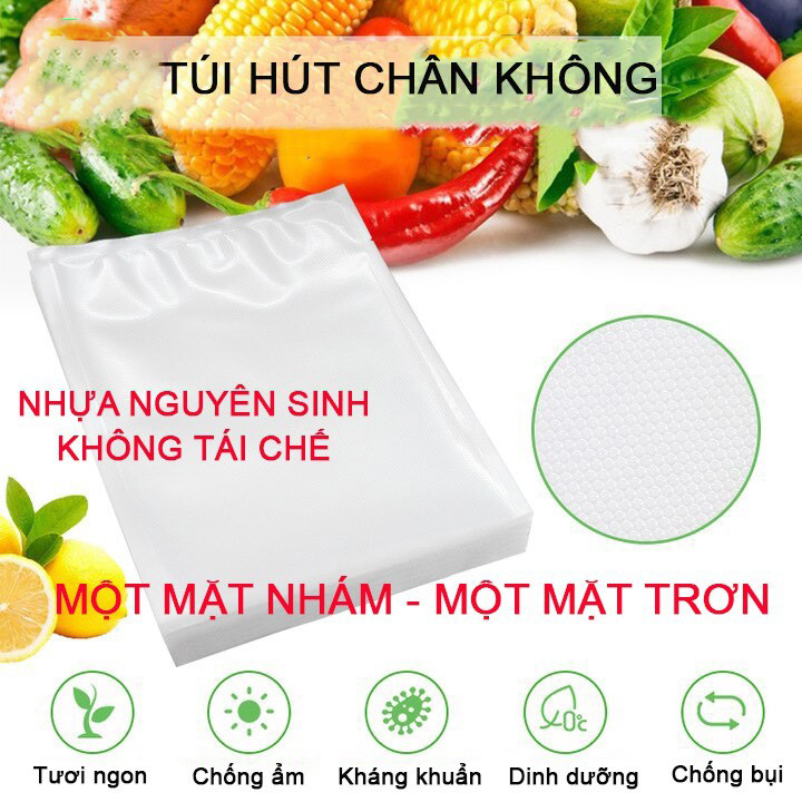 Bộ 100 túi hút chân không size 30x40 cm một mặt nhám, loại 1, không kén túi ,dai, bền, an toàn và hữu ích