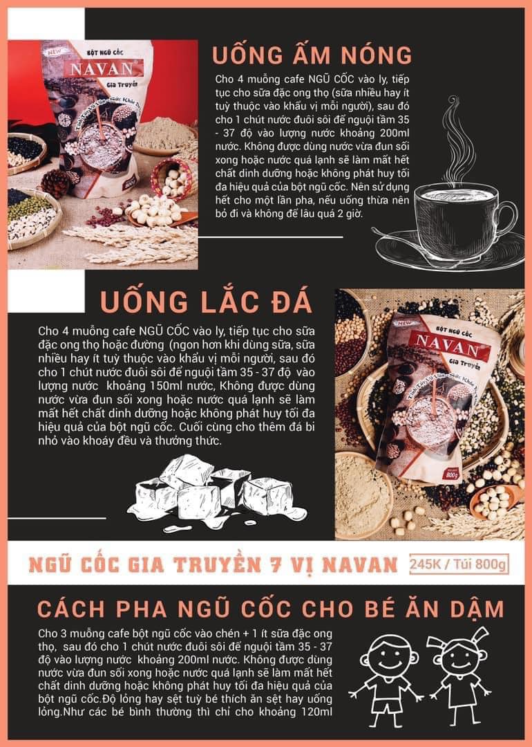 (TẶNG MẶT NẠ) Bột Ngũ Cốc Dinh Dưỡng Navan Cho Bà Bầu, Ngũ Cốc Lợi Sữa Cho Phụ Nữ Sau Sinh 800gr