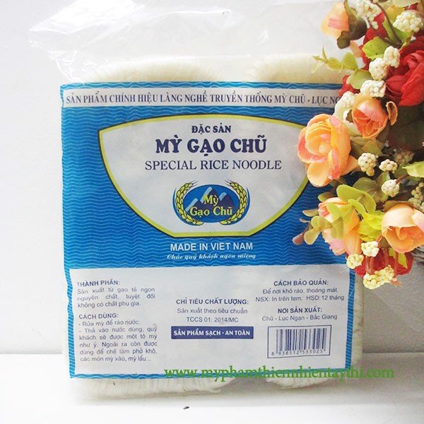Mỳ Gạo Chũ Bắc Giang, Mì Gạo DẺO DAI, ĐẬM ĐÀ, VỊ NGỌT BÙI, gói 350g - Đặc Sản Miền Bắc