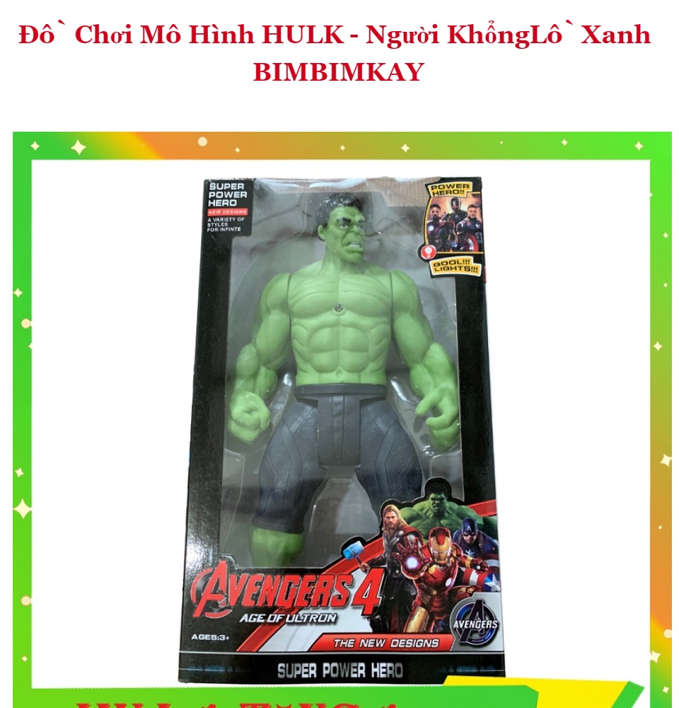 Mô hình Hulk khổng lồ xanh to nhất cao 60cm  Đồ chơi trẻ em