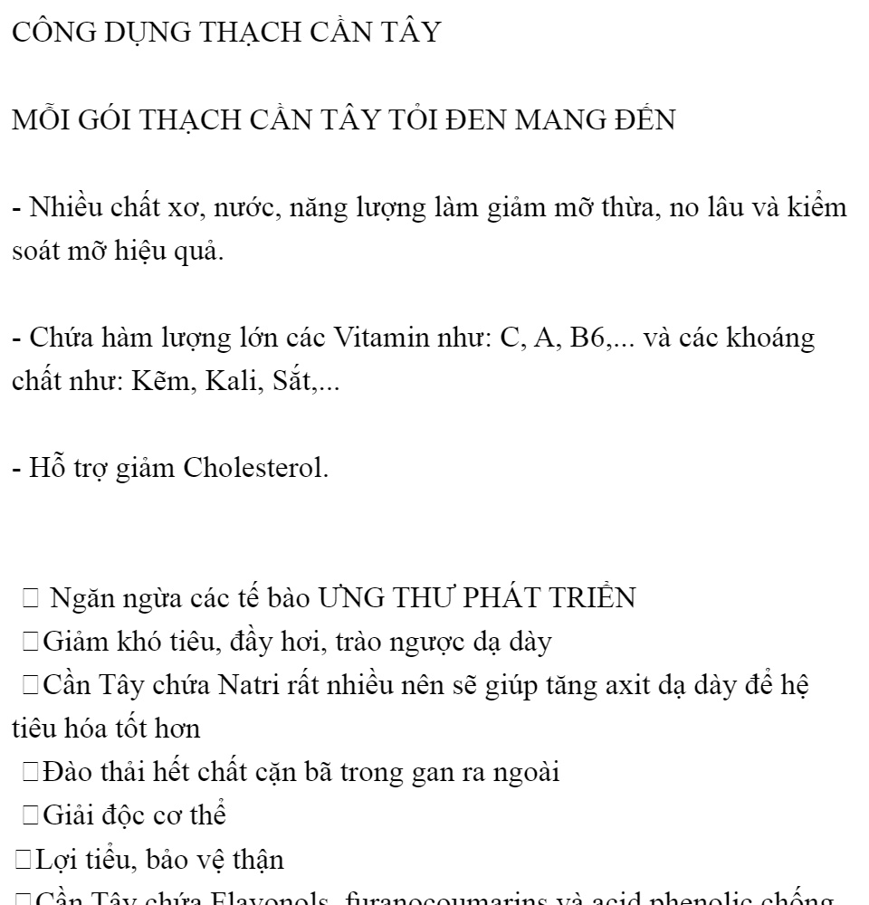 Thạch Cần Tây Tỏi Đen Linh Chi- Giúp Thải Mỡ, Giảm Cân Hiệu Quả, Đẹp Dáng, Sáng Da NgănNgừa Ung Thư - Cân Bằng Huyết Áp 2