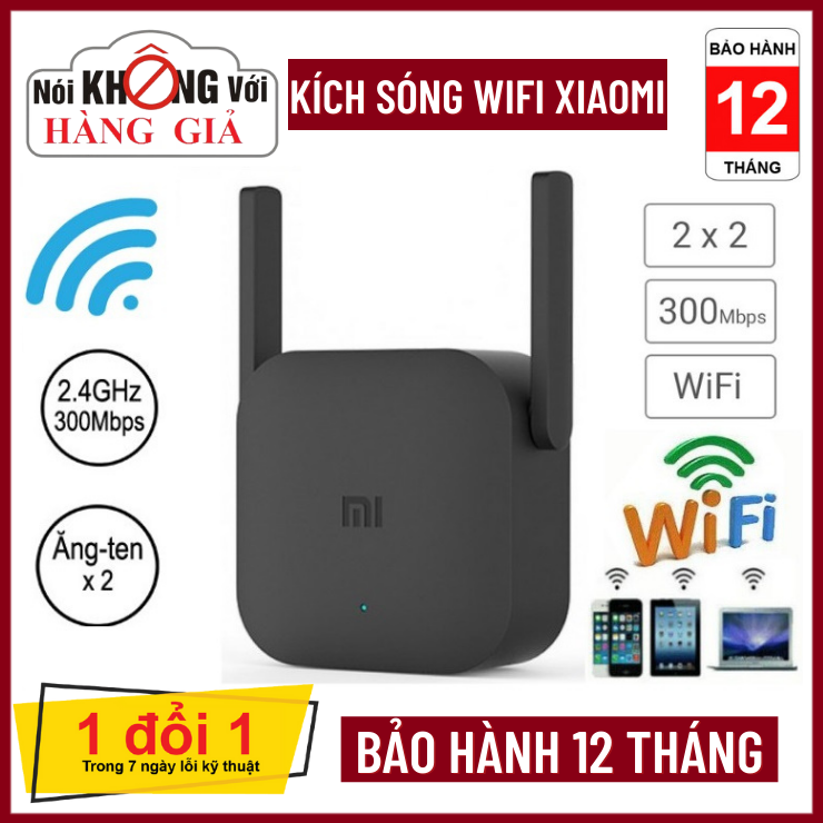 Kích sóng wifi Xiaomi Mi Repeater Pro-Bộ khuếch đại wifi Phiên bản mới nhất-Tốc độ 300Mbps-Sóng xuyên tường-Bảo hành 12 tháng