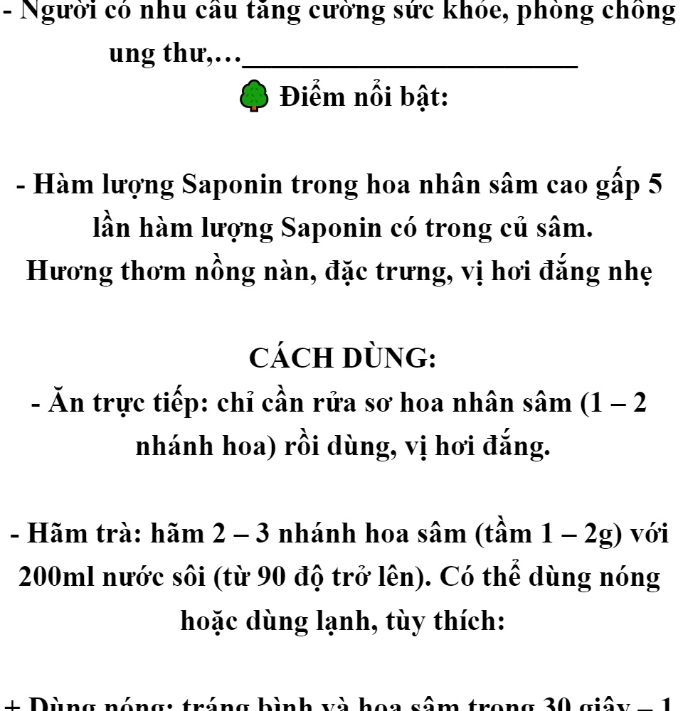 Trà hoa sâm Hàn Quốc chính hãng