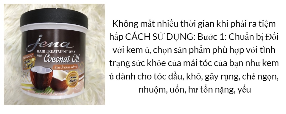 [HCM]Kem ủ tóc dầu dừa siêu mềm mượt JENA Thái Lan 500ml