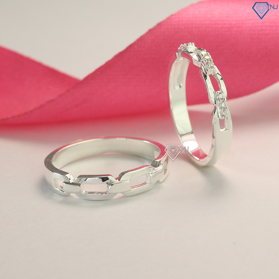 Nhẫn cặp đôi bạc tình nhân mắt xích ND0434 - Trang Sức TNJ