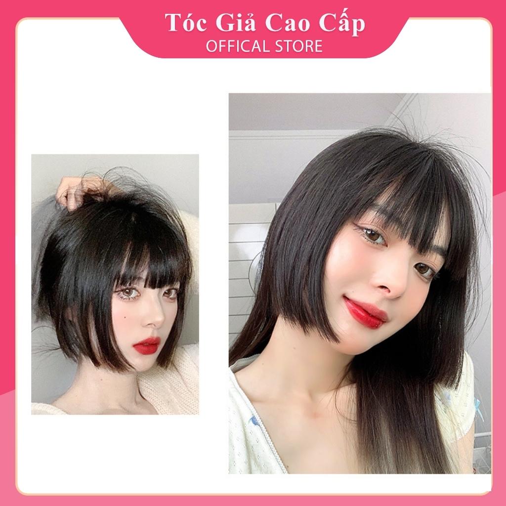 Tóc mái giả nữ đẹp dày, có bát 2 bên kiểu nhật bản, sợi tơ, PH001