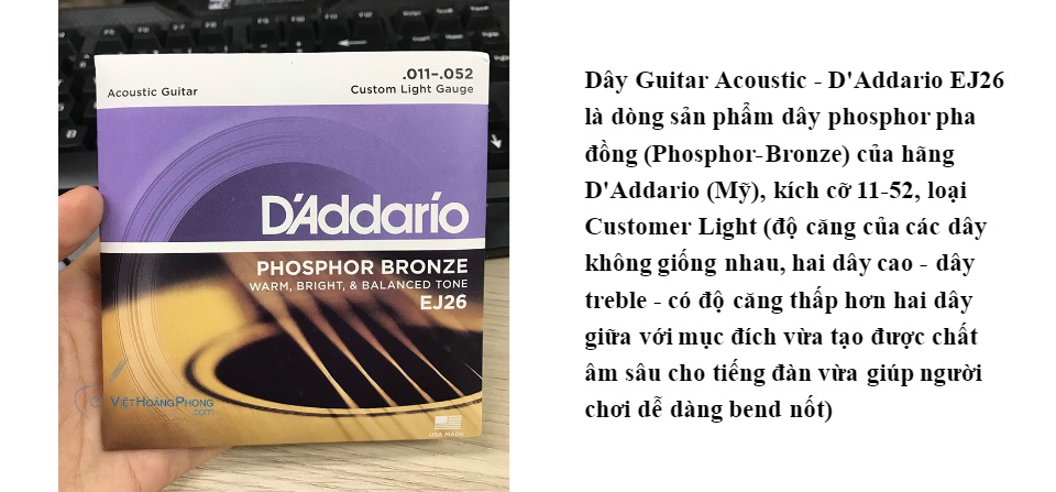 Dây Đàn Guitar Acoustic DAddario EJ13 - HappyLive Shop