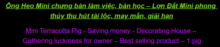 Heo Đất Mini tiết kiệm tiền gốm men sứ Bát Tràng cao cấp (1 con) – Ống Heo Mini chưng bàn làm việc, bàn học – Lợn Đất Mini phong thủy thu hút tài lộc