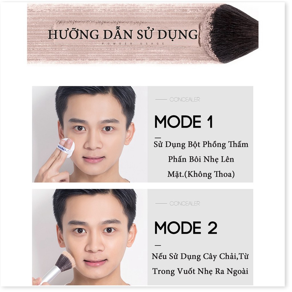 Phấn Phủ BB Cream Makeup Kiểm Soát Dầu Kết Hợp Che Khuyết Điểm Blueman 10g Cao Cấp
