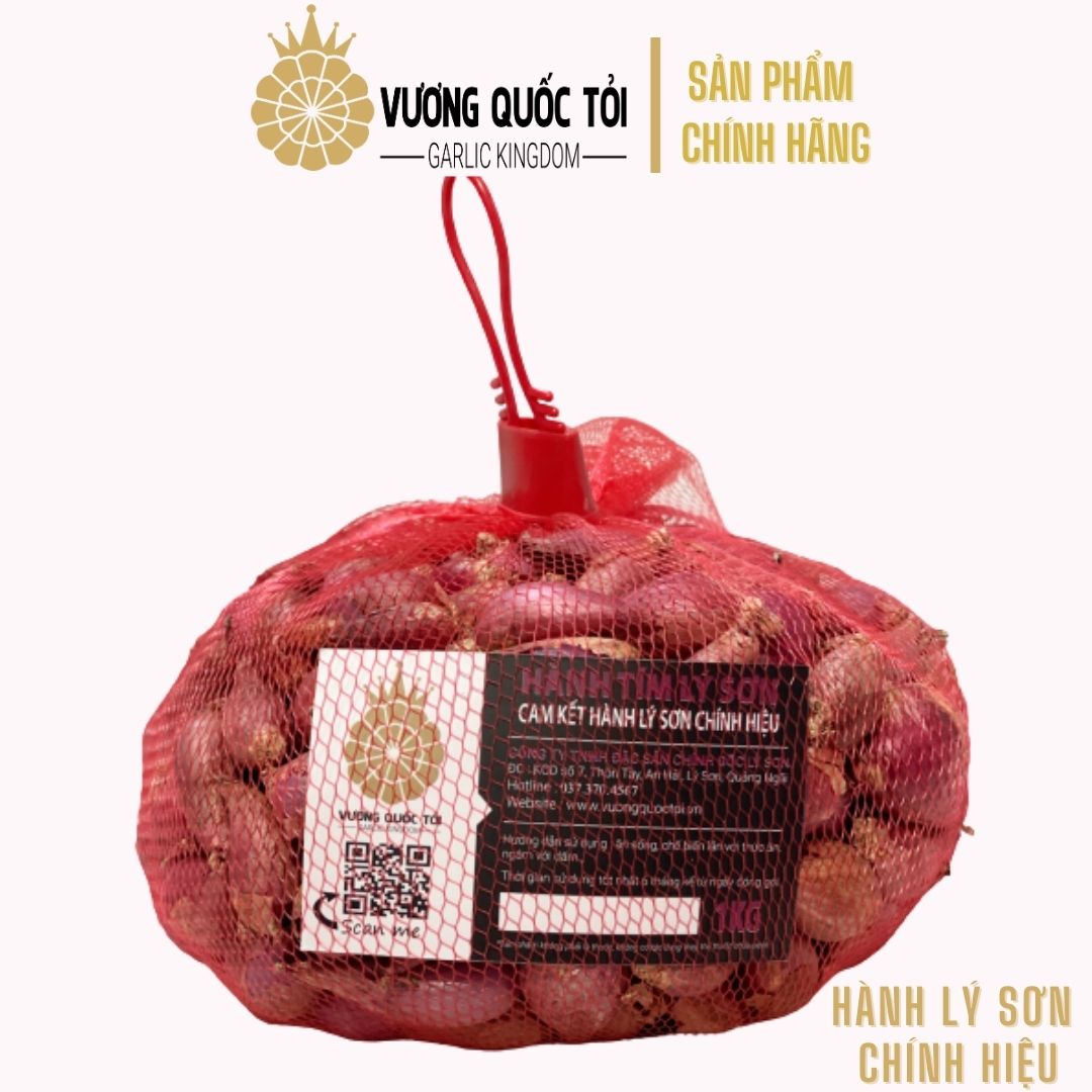 Hành tím Lý Sơn - Vương Quốc Tỏi - Túi 1kg - Hành khô, thơm ngon, chất lượng cao , hành hương, đặc sản Lý Sơn