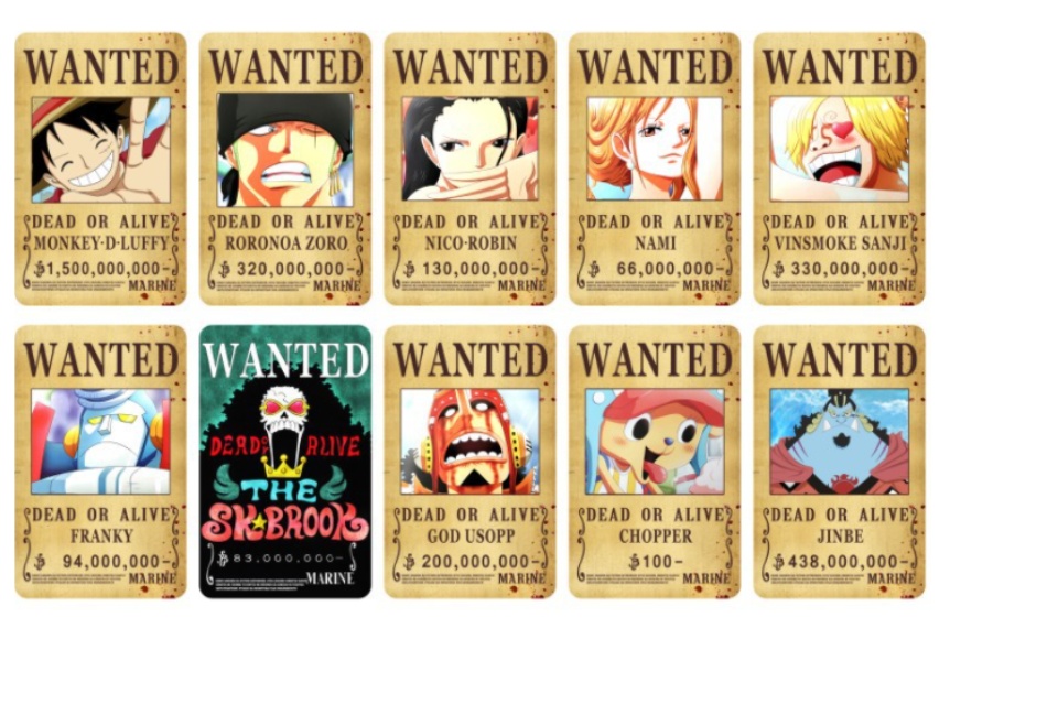 Bộ 10 Lệnh Truy Nã Băng Mũ Rơm One Piece Wanted Poster | Lazada.Vn