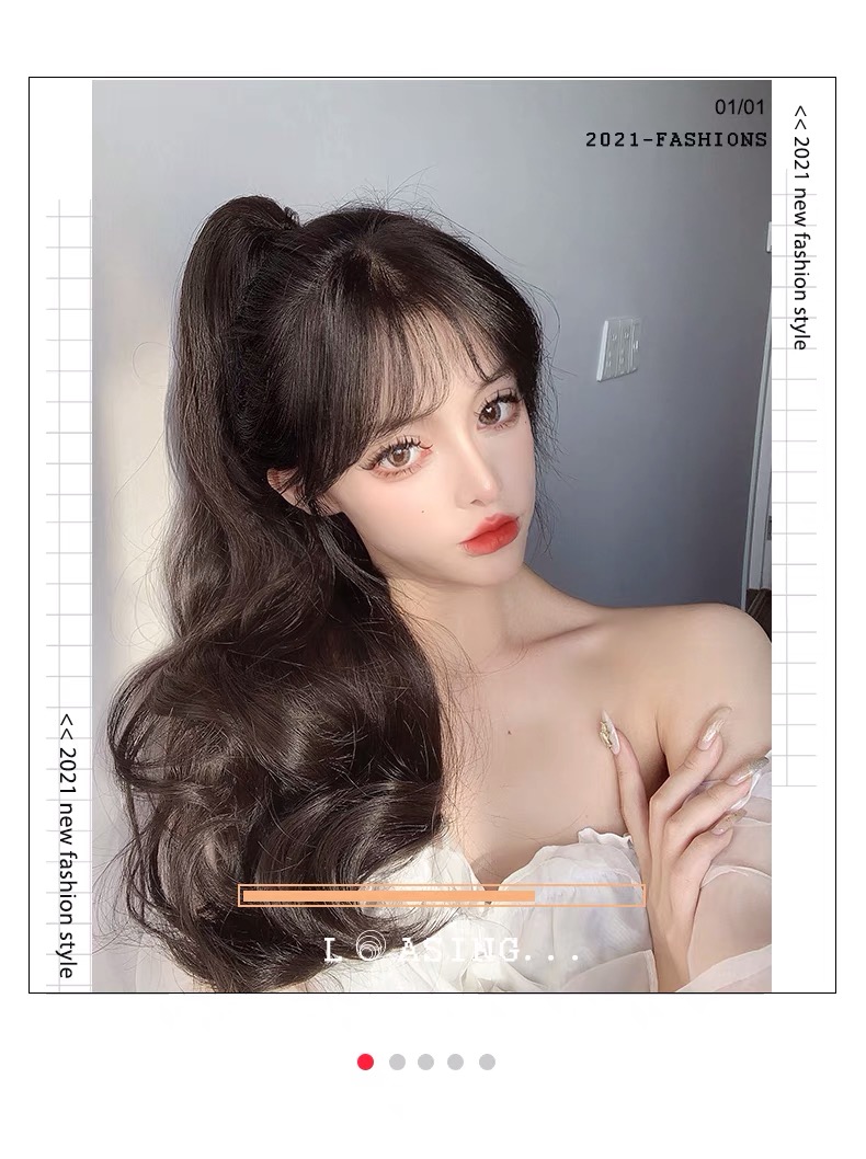 Tóc Giả Ngoạm Xoăn Dài, Đuôi Tóc Giả Cao Cấp Phong Cách Tiểu Thư Cho Nữ