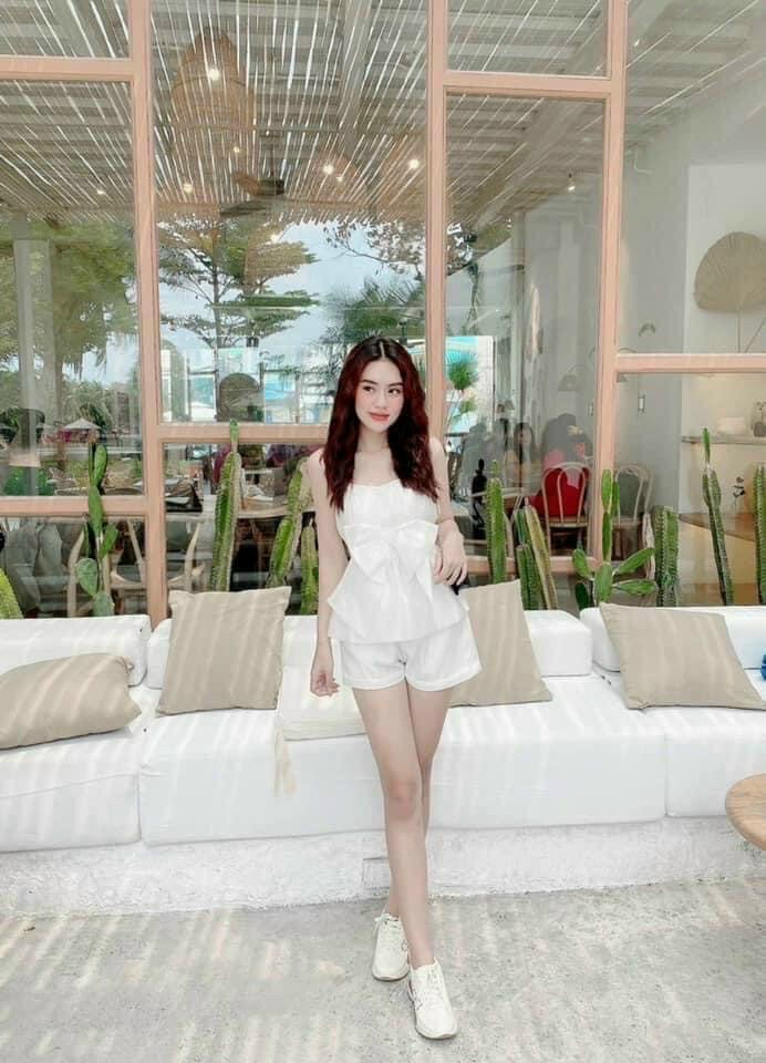 Set bộ nữ 2 dây bánh bèo + quần đùi siêu dễ thương ( hàng new )