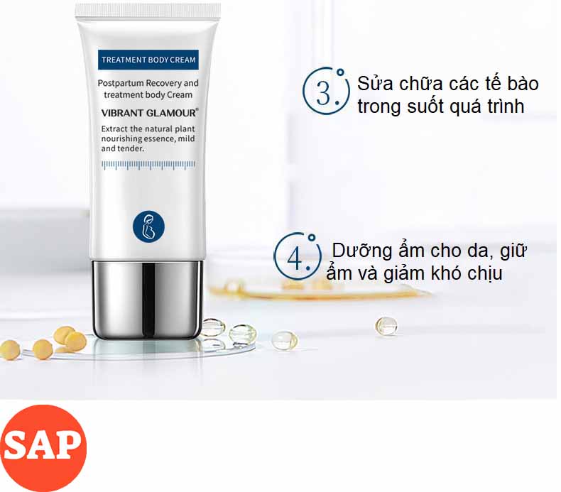 Kem Hết Rạn Da, Hết Sẹo Hiệu Quả Treatment Body Cream Thương Hiệu VIBRANT GLAMOUR Làm Trắng Và Săn Chắc Mịn Mượt Chống Lão Hóa