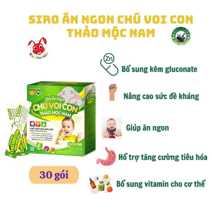 Siro ăn ngon chú Voi con Thảo Mộc Nam tăng cường sức đề kháng - giúp bé ăn  ngon - ngủ ngon- Red Ant Kids - Vitamins | BiBiOne.vn