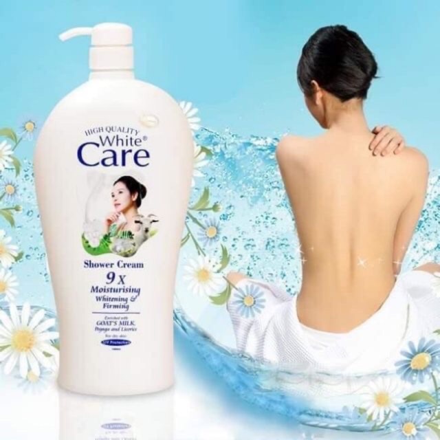 Sữa Tắm Dê White Care 9x Cao Cấp Chai Khổng Lồ 1200ml, (Date: 36 Tháng) Hương Thơm Quyến Rũ - Sữa Tắm Dê Care Cho Làn Da Mịn Màng Như Lụa