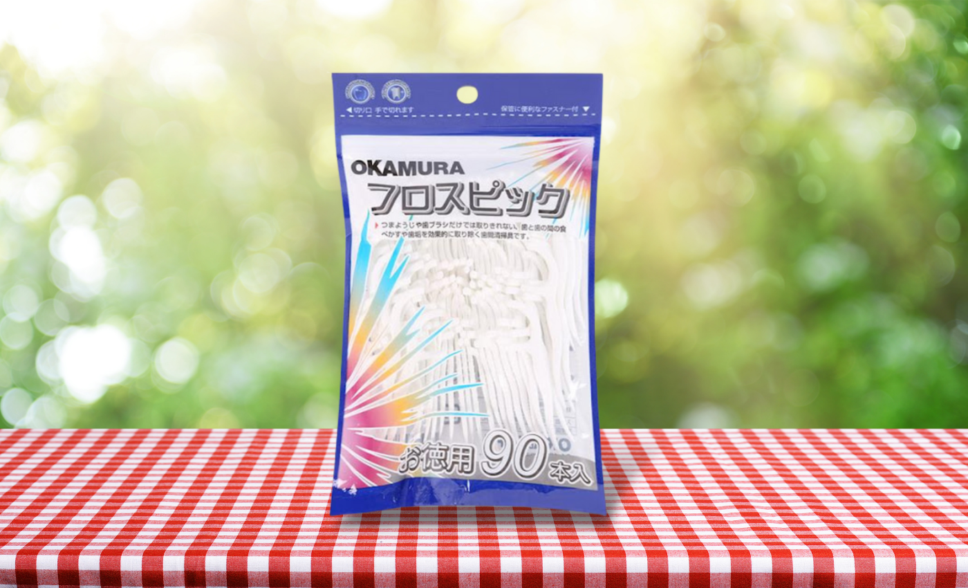 Tăm Nha Khoa OKAMURA Nhật gói 90 chiếc 2 đầu - Tăm Nhựa Xỉa Răng Nguyên Sinh An Toàn - Tăm Chỉ Nha Khoa - shop TBYT HCare