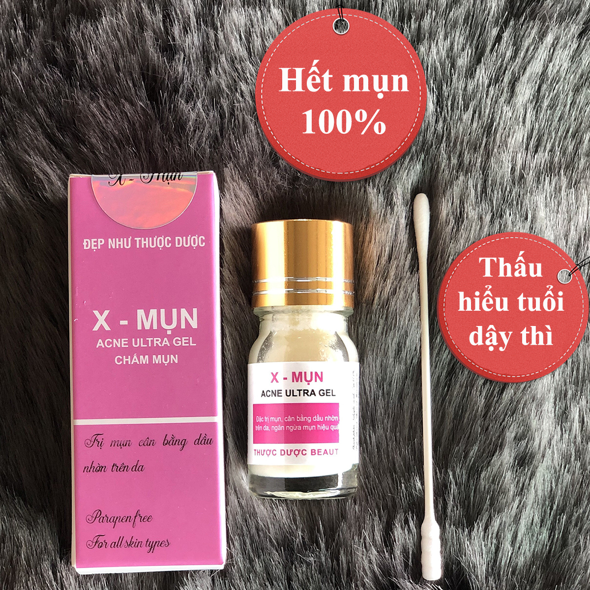 Chấm mụn X-MỤN, mụn trên trán, mụn dưới cằm, mụn trên má, mụn mặt