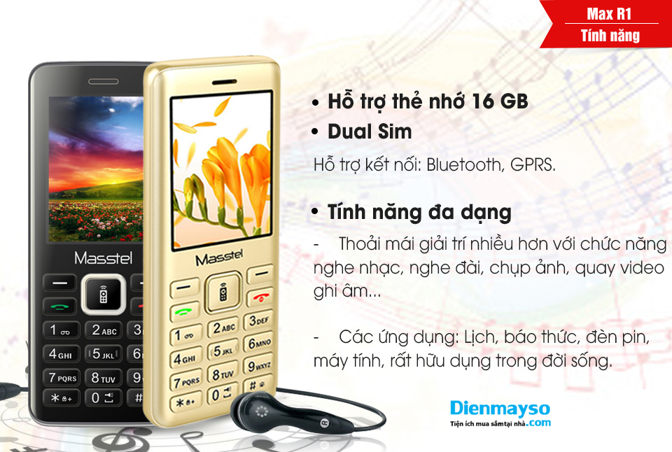 Điện thoại Masstel Max R1 giá rẻ 2 sim