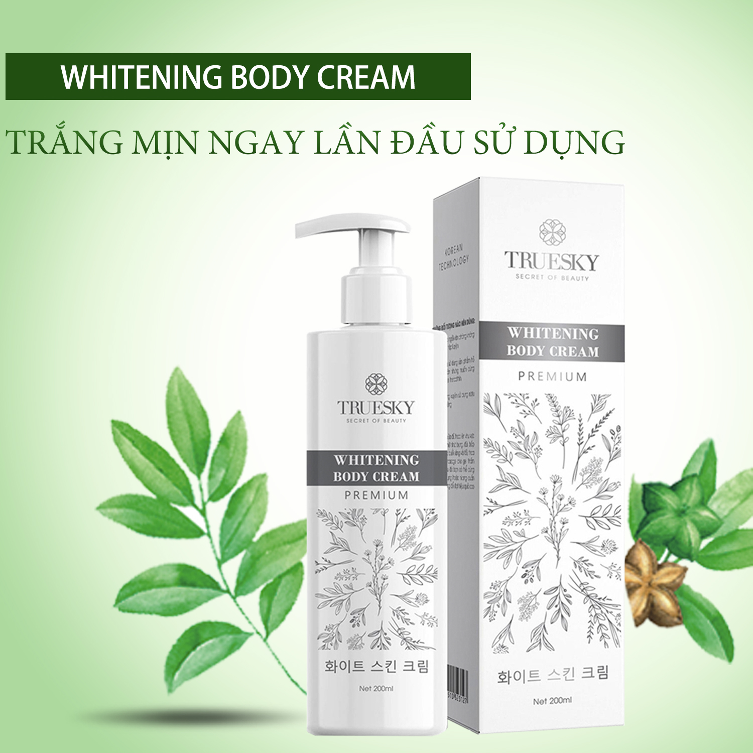 Kem ủ trắng da toàn thân cấp tốc Truesky Premium