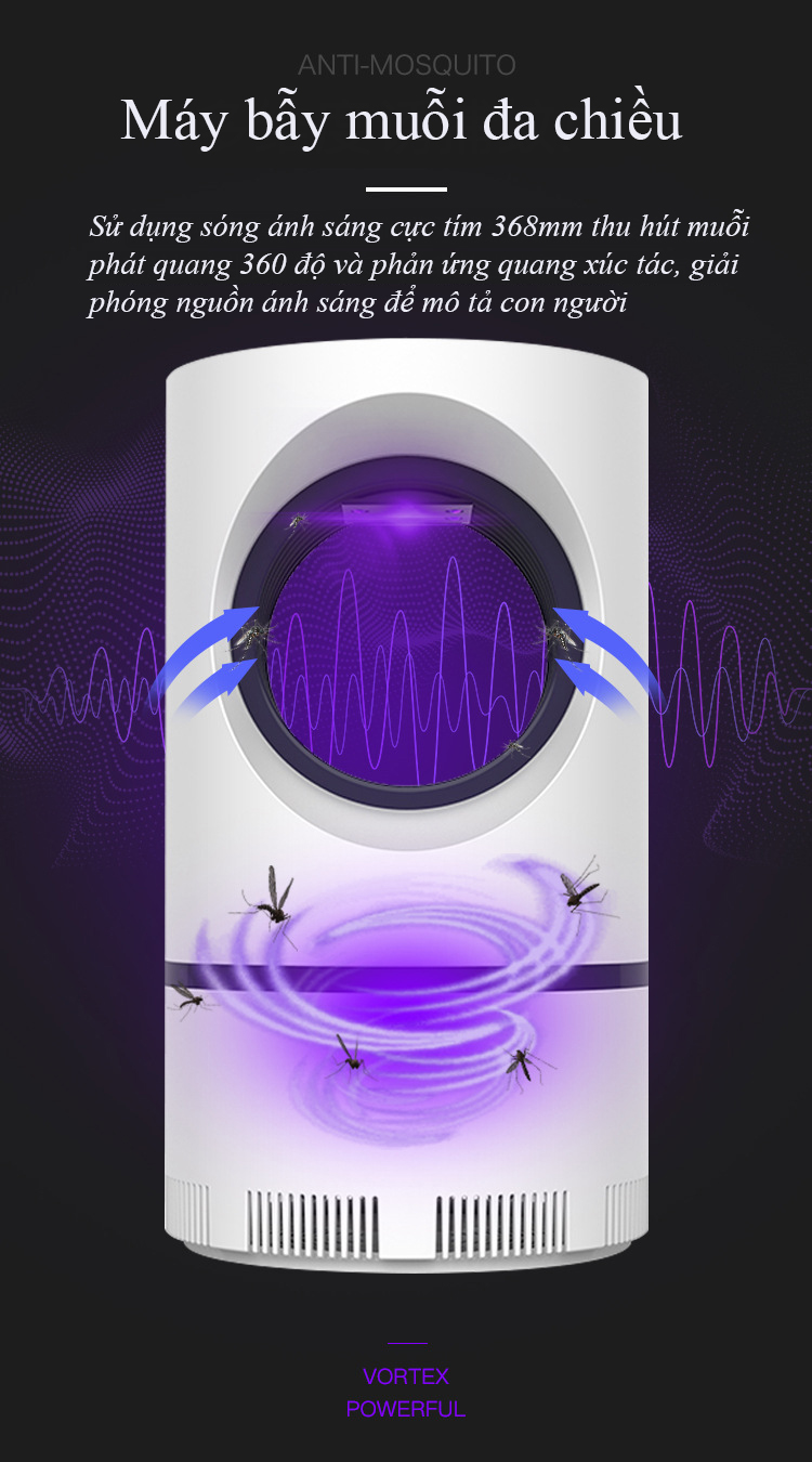 Đèn Bắt Muỗi UV Quạt Hút 2021