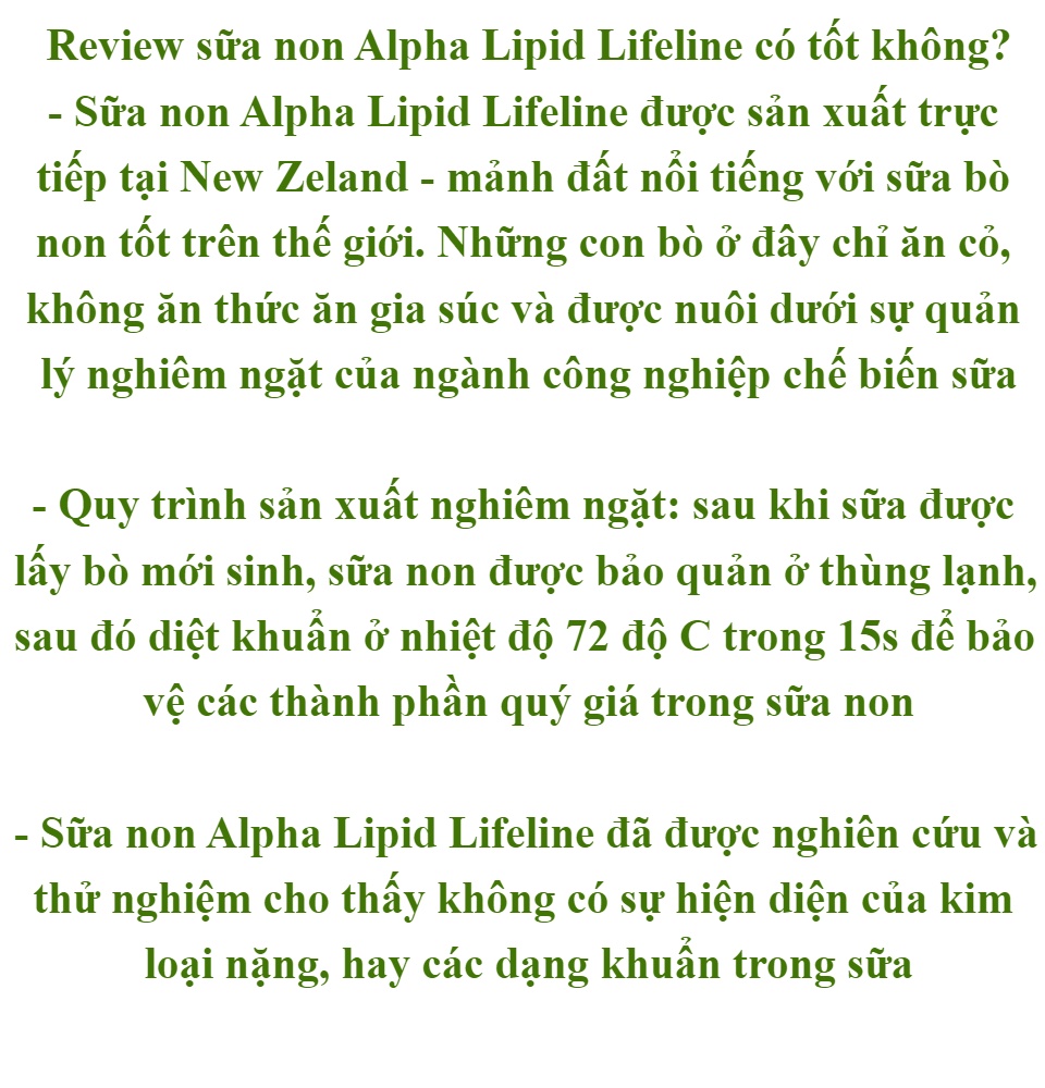 Sữa Non Alpha Lipid Lifeline 450g Của New Zealand Tăng Cường Sức Khỏe Toan Diện Sữa Bột Vinmart Co