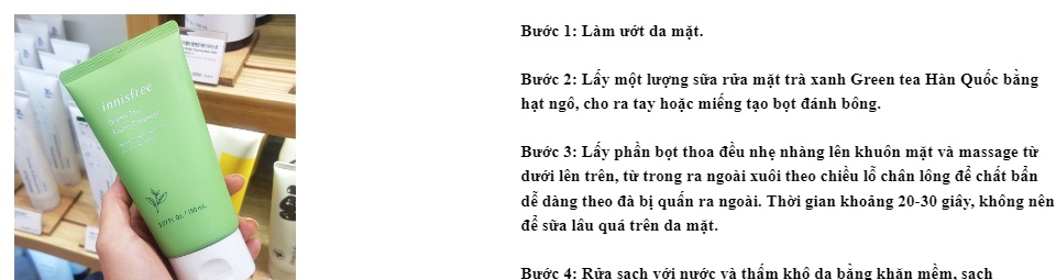 Sữa rửa mặt Innisfree Trà Xanh